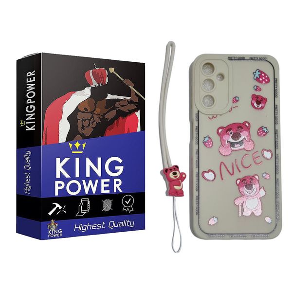 کاور کینگ پاور مدل Bear مناسب برای گوشی موبایل سامسونگ Galaxy A14 به همراه بند آویز