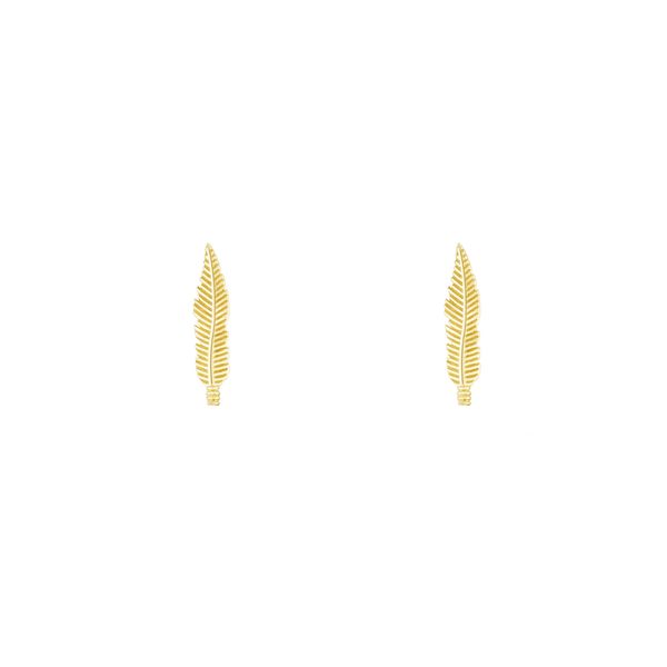 گوشواره طلا 18 عیار زنانه طلا و جواهر درریس مدل زرین پر