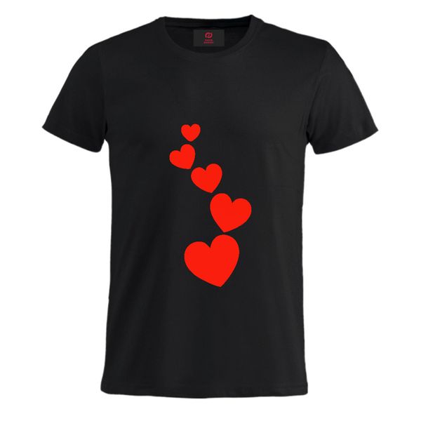 تی شرت آستین کوتاه زنانه نوین نقش مدل فانتزی کد 48160 طرح قلب