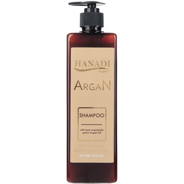 شامپو موهای رنگ شده هانادی Argan Oil مدل حجم 500 میلی لیتر
