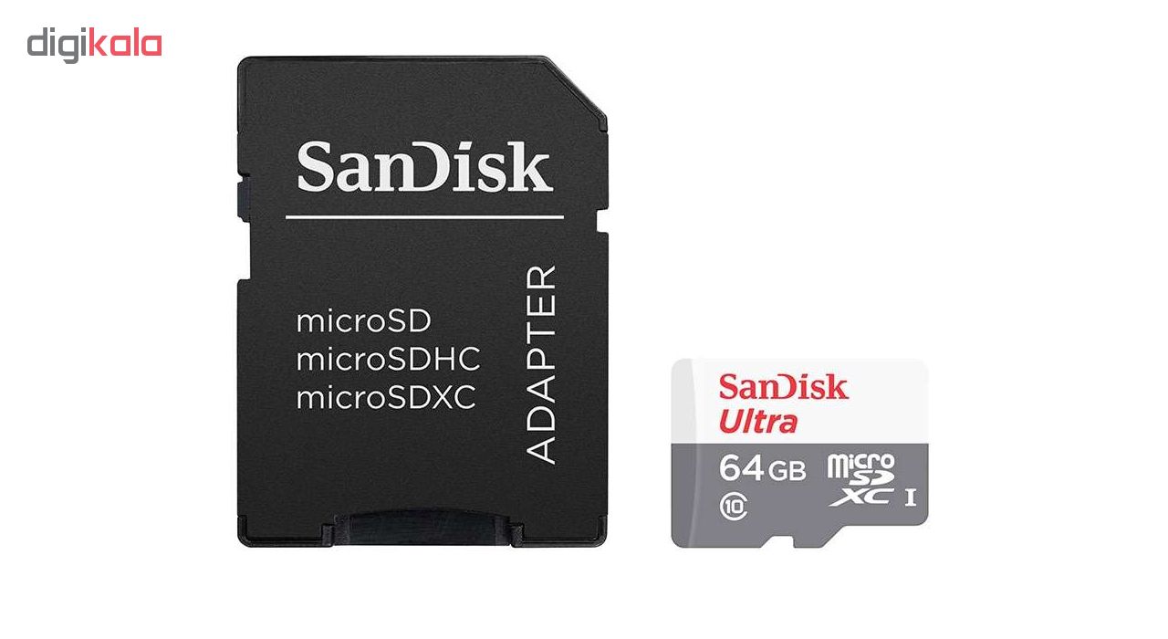 کارت حافظه microSDXC  مدل Ultra کلاس 10 استاندارد UHS-I سرعت 80MBps همراه با آداپتور SD ظرفیت 64 گیگابایت