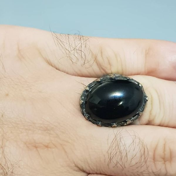 انگشتر نقره مردانه مدل عقیق حجر کد AHA2312240
