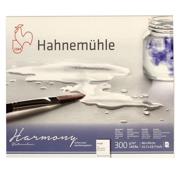 بلوک آبرنگ دفترچه‌ای هانه موله مدل Harmony Roughسایز 40 × 50 سانتی‌متر 12 برگ