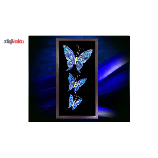 تابلو مسی میناکاری طرح پروانه های عاشق مدل 3D-3