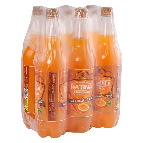 نوشیدنی گازدار پرتقال انبه راتینانو - 1 لیتر بسته 6 عددی