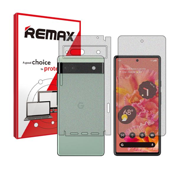 محافظ صفحه نمایش مات ریمکس مدل anti-shock مناسب برای گوشی موبایل گوگل Pixel 6a به همراه محافظ پشت گوشی