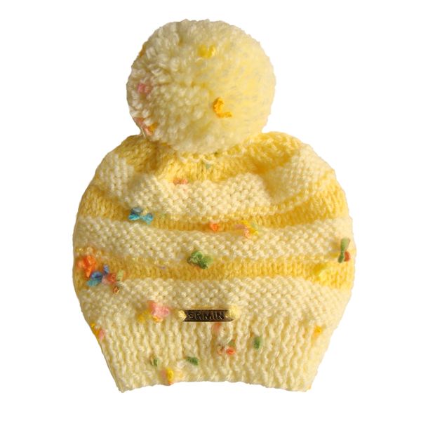 کلاه نوزادی ثمین مدل Flower رنگ زرد