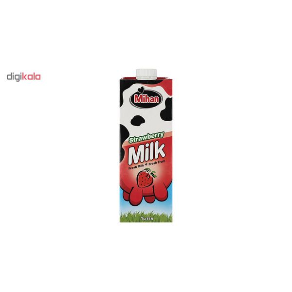 شیر توت فرنگی میهن حجم 1 لیتر