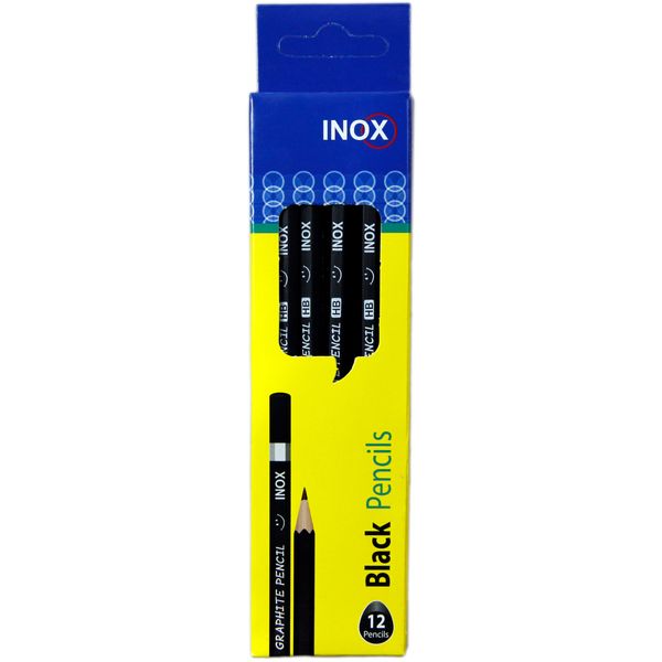 مداد مشکی اینوکس مدل Black Pencils بسته 12 عددی