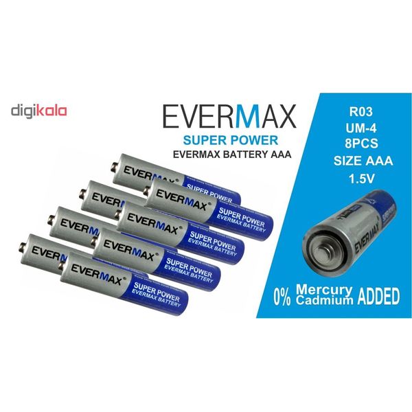 باتری نیم قلمی اور مکس مدل Super Power بسته 8 عددی