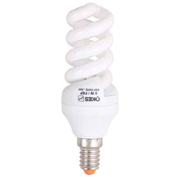 لامپ کم مصرف 9 وات سرپیچ شمعی اوکس مدل OKES-FSP-9W-E14