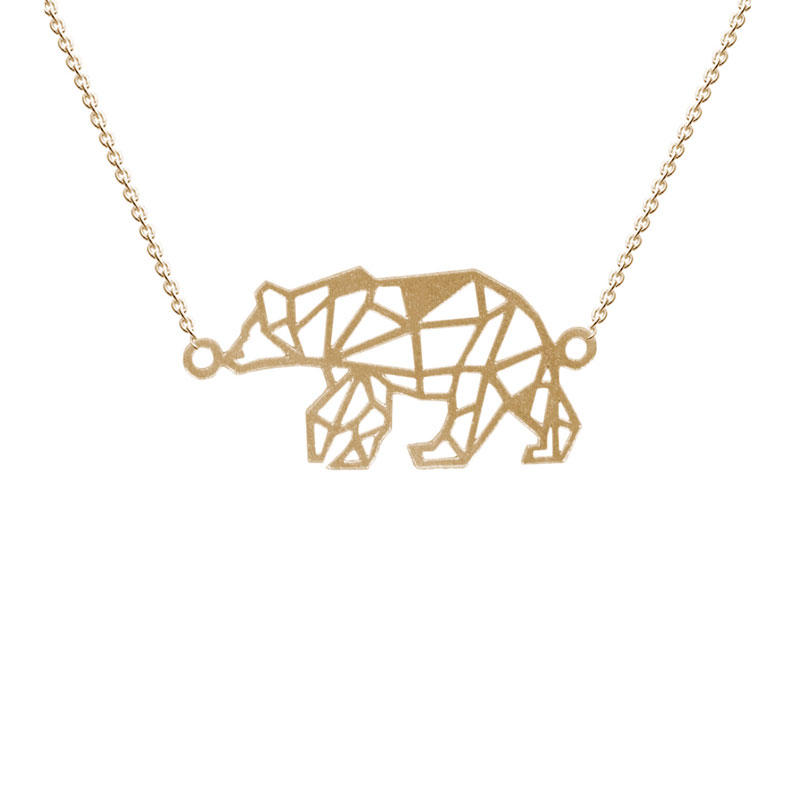 گردنبند طلا 18 عیار زنانه ژابیز مدل اوریگامی خرس کد h188