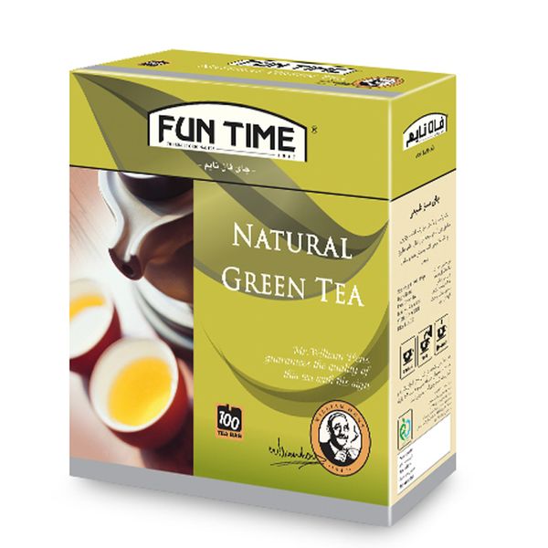 چای سبز کیسه ای فان تایم مدل طبیعی بسته 100 عددی
