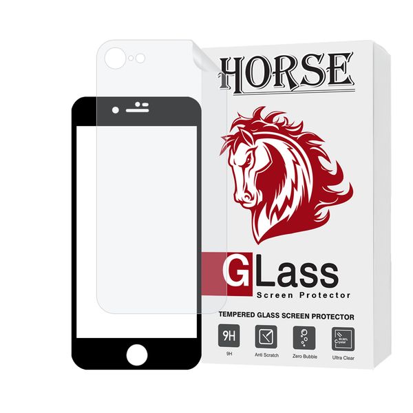 محافظ صفحه نمایش هورس مدل FUNABKHO مناسب برای گوشی موبایل اپل iPhone 8 / iPhone 7 / iPhone SE 2020 / iPhone SE 2022 به همراه محافظ پشت گوشی هیدروژل