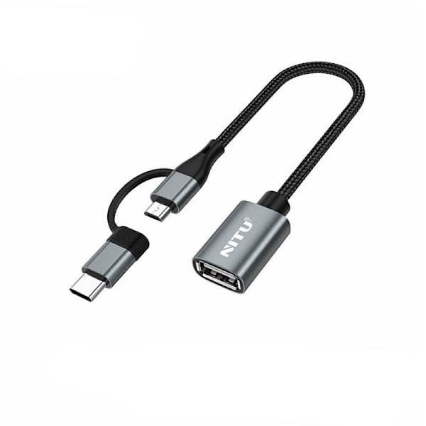 کابل تبدیل USB به  USB -C / microUSB نیتو مدل NT-CN21 طول 0.24 متر