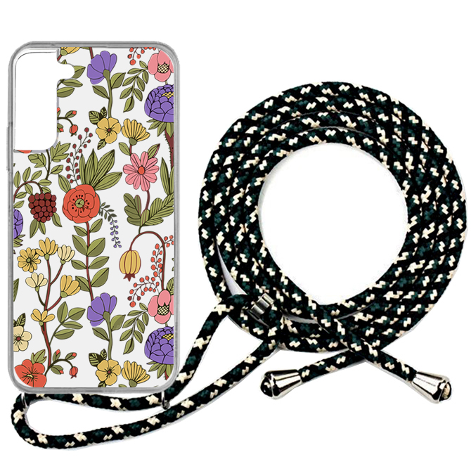 کاور طرح Tiny Flower مناسب برای گوشی موبایل سامسونگ  Galaxy S21 FE به همراه بند