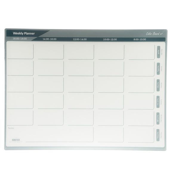 تخته وایت برد شیشه ای مغناطیسی هوم تک مدل Weekly Planner Board سایز 90 × 70 سانتی‌متر