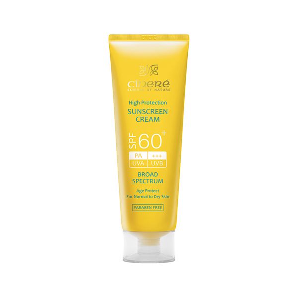 کرم ضد آفتاب SPF60 بی رنگ سینره  مناسب پوستهای معمولی تا خشک حجم 50 میلی لیتر