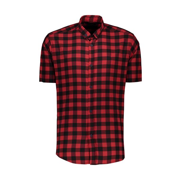 پیراهن آستین کوتاه مردانه مدل چهارخانه کد BLA-RD رنگ قرمز