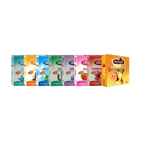 کاندوم لوتوس مدل Mix مجموعه 7 عددی به همراه کاندوم ردلایت مدل Extra Lubricant بسته 3عددی