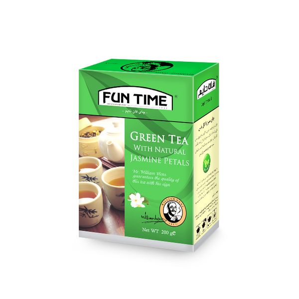 چای سبز فان تایم مدل چای سبز با گل یاس وزن 200 گرم