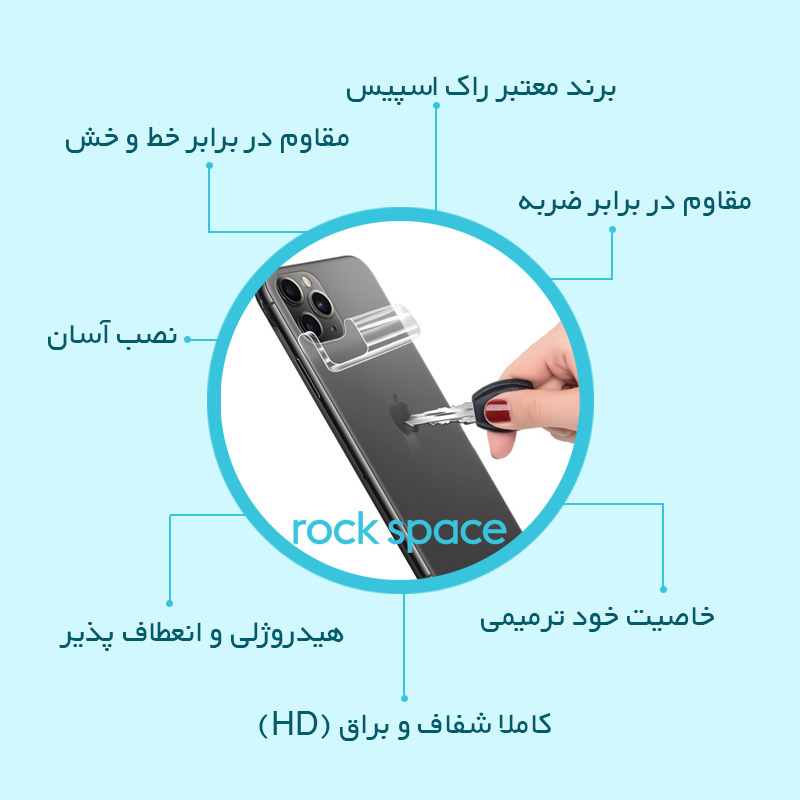 محافظ پشت گوشی شفاف راک اسپیس مدل anti-shock مناسب برای گوشی موبایل سامسونگ Galaxy A55