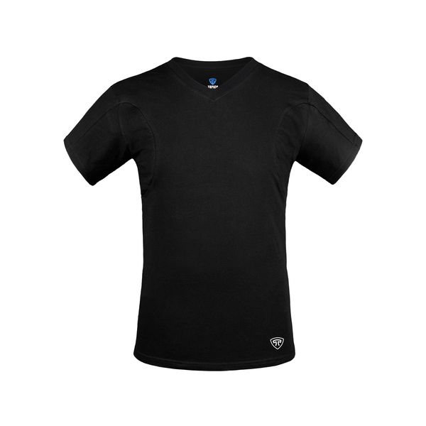 تی شرت آستین کوتاه مردانه تاپیک مدل نانو آنتی باکتریال ضدتعریق یقه هفت بسته رنگ مشکی