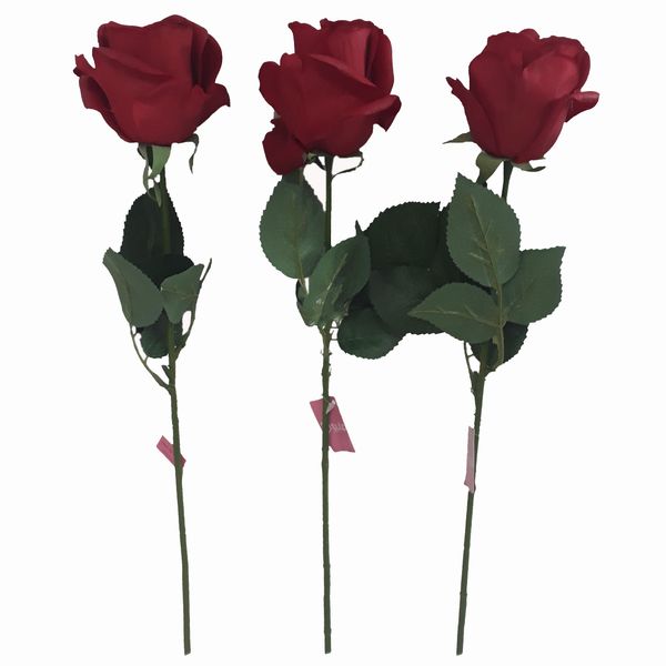 گل مصنوعی تولیپ طرح رز هلندی مجموعه 3 عددی