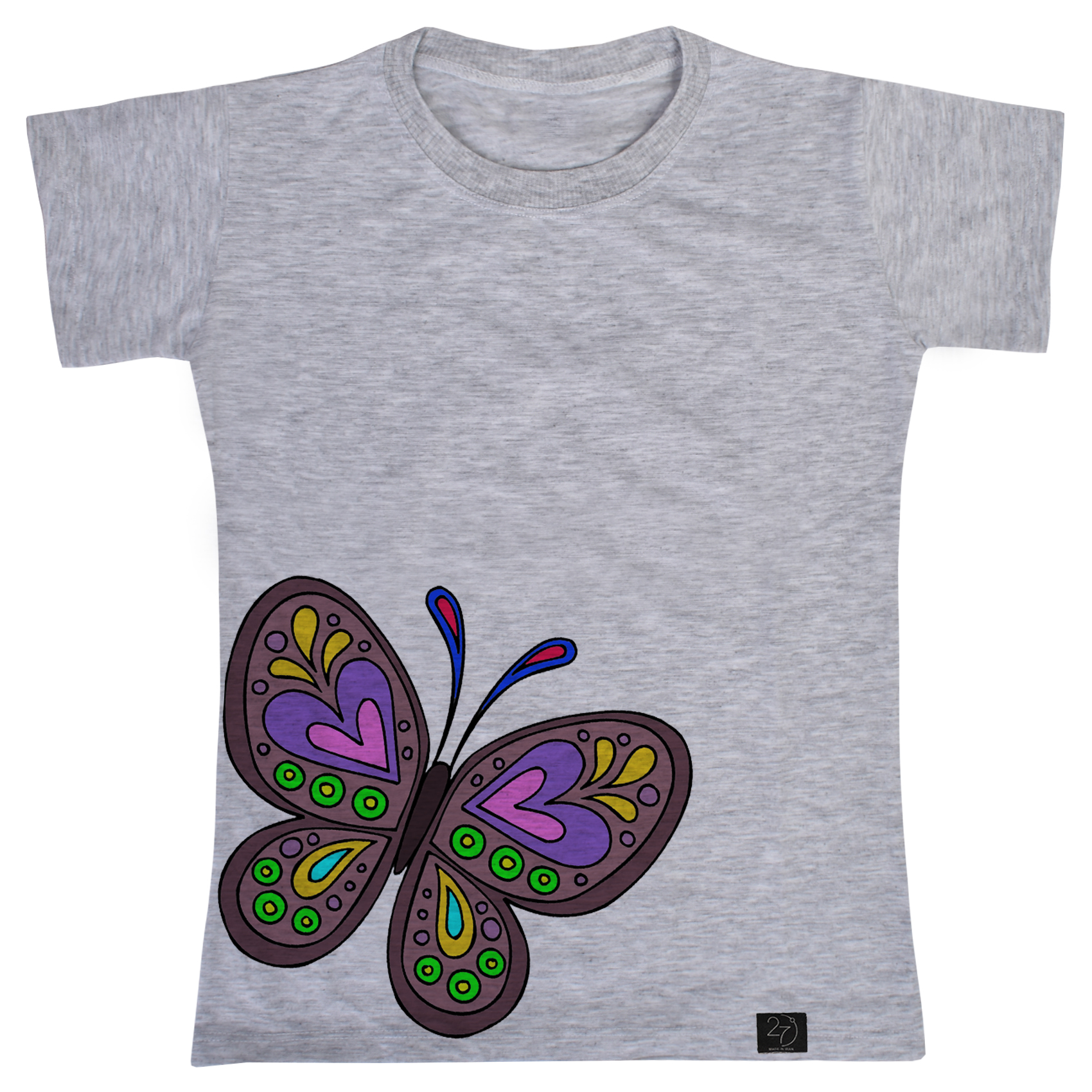 تی شرت آستین کوتاه دخترانه 27 مدل پروانه کد T81