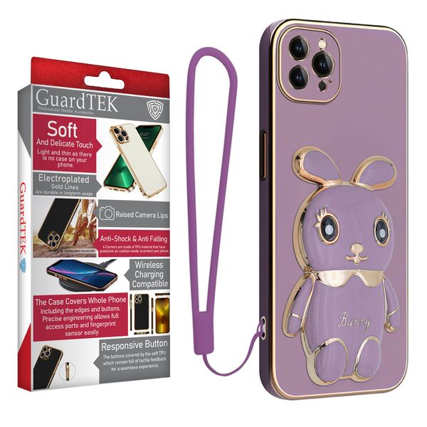 کاور گاردتک اساک مدل Bunny Strap مناسب برای گوشی موبایل اپل آیفون iPhone 13 Pro به همراه بند