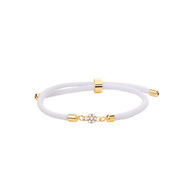 دستبند طلا عیار 18 زنانه گالری شیدا مجد مدل فلاور بندی رنگ سفید