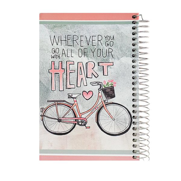 دفترچه یادداشت 100 برگ دوکادفتر مدل 1.8 طرح دوچرخه و قلب
