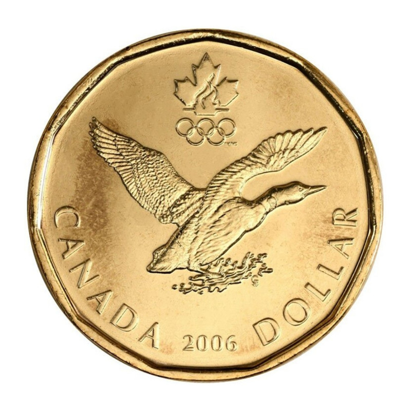 سکه تزیینی طرح کشور کانادا مدل یادبودی یک دلار المپیک 2006 میلادی 