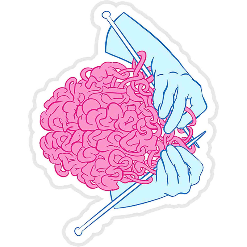 استیکر لپ تاپ طرح Knitting A Brain  کد ST1080