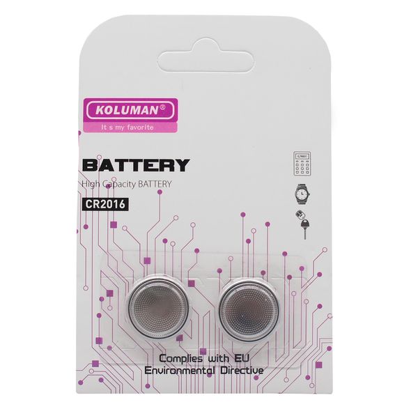 باتری سکه ای کلومن مدل CR2016 بسته دو عددی
