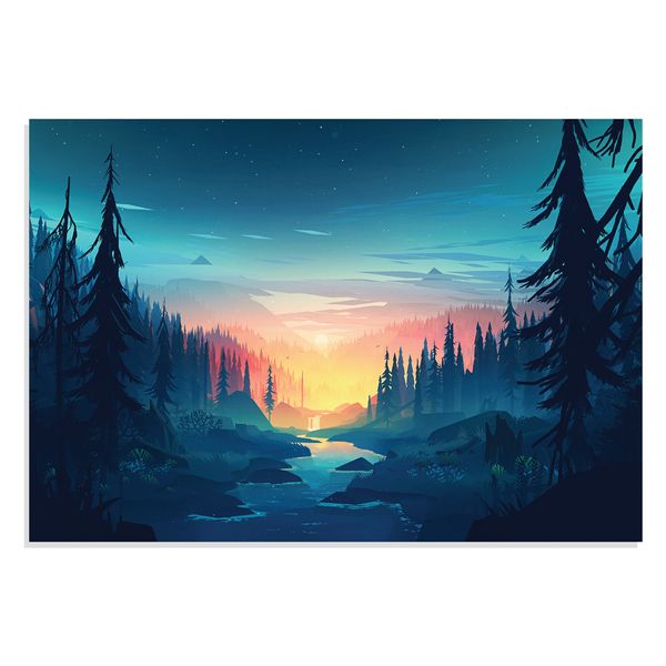 پوستر طرح نقاشی دیجیتال طلوع و طبیعت Sunrise &amp; Nature مدل NV0978
