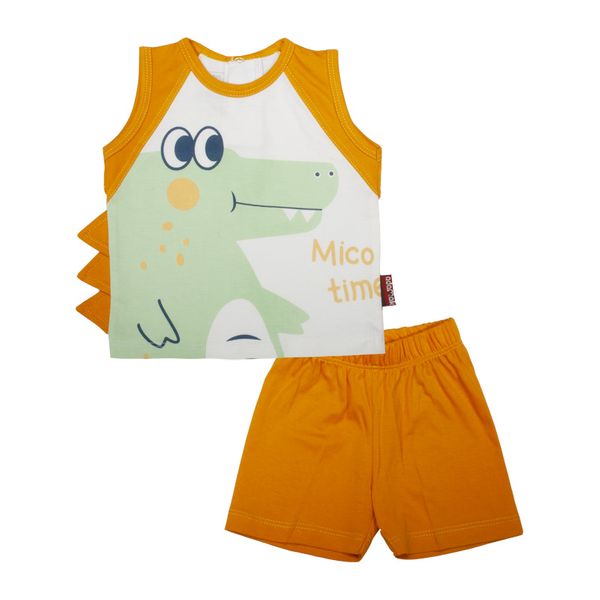 ست تی شرت و شلوارک نوزادی آدمک مدل تمساح کد 230001