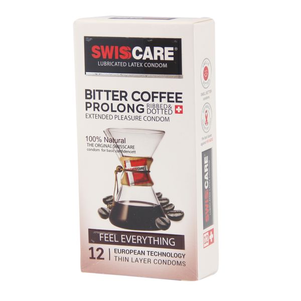 کاندوم سوئیس‌کر مدل Coffee Prolong بسته 12 عددی