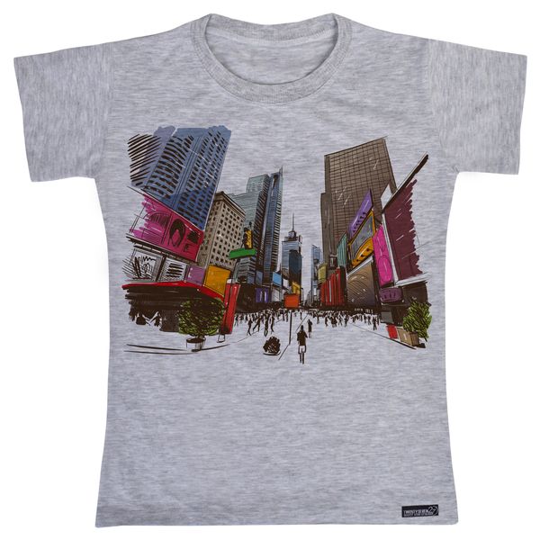 تی شرت آستین کوتاه دخترانه 27 مدل Illustration City کد MH875