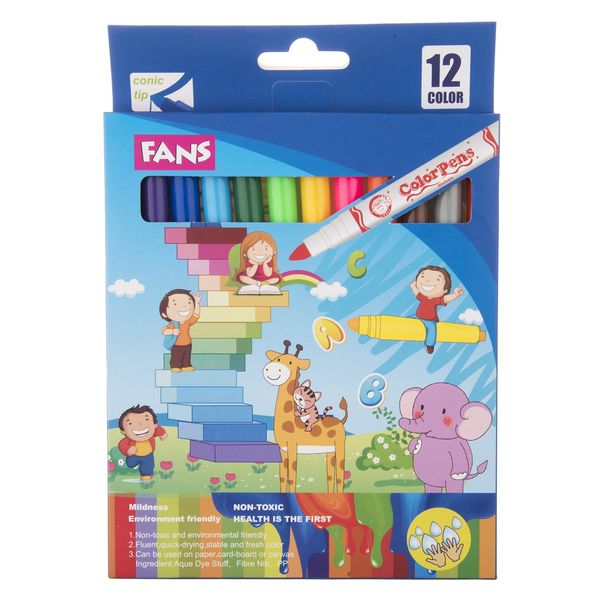 ماژیک رنگ آمیزی 12 رنگ فنس مدل Color Pens