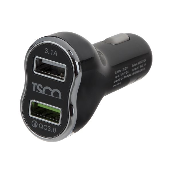 شارژر فندکی تسکو مدل TCG 21 به همراه کابل تبدیل USB به microUSB