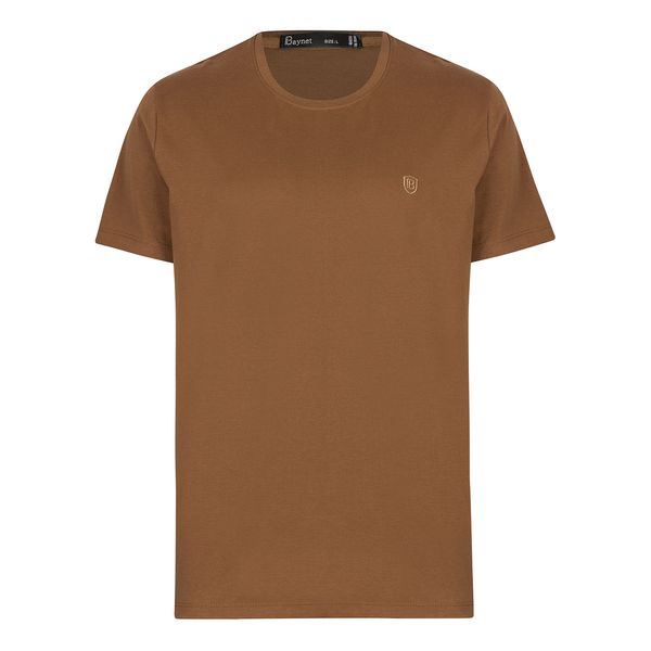تی شرت آستین کوتاه مردانه باینت مدل 373-15 رنگ قهوه ای روشن