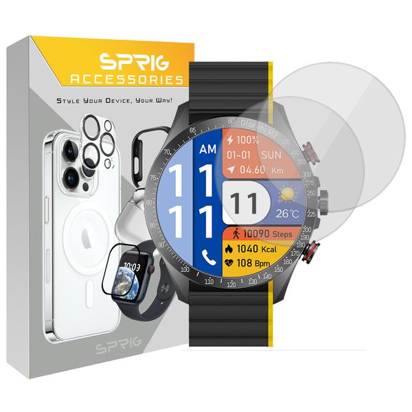 محافظ صفحه نمایش اسپریگ مدل SH-SP مناسب برای ساعت هوشمند گلوریمی M2 بسته دو عددی