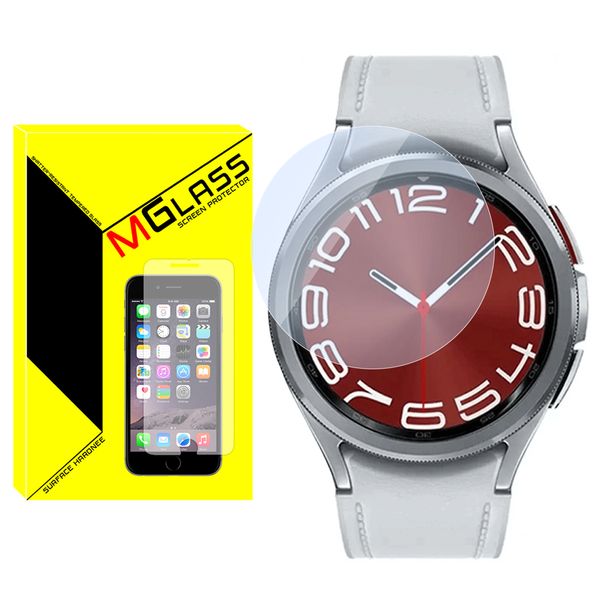 محافظ صفحه نمایش شیشه‌ای ام‌گلس مدل Glass-MG مناسب برای ساعت هوشمند سامسونگ Galaxy Watch 6 Classic 43mm
