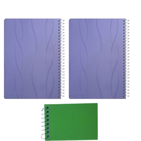 دفتر مشق 100 برگ مدل ساده طرح بارانی به همراه دفترچه یادداشت بسته 3 عددی