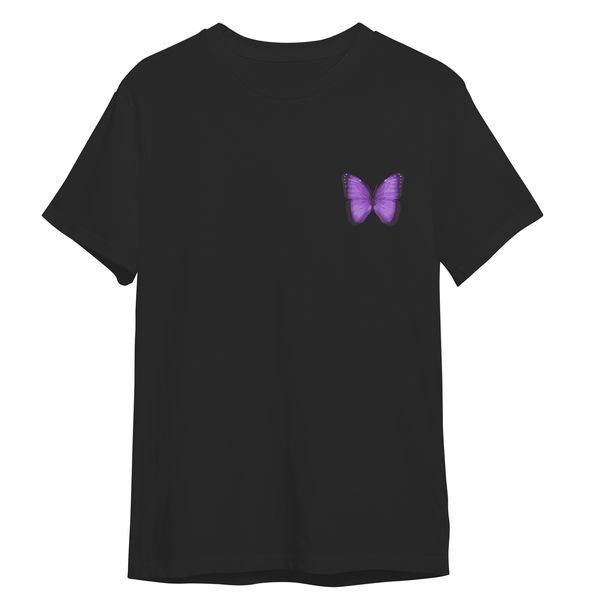 تی شرت آستین کوتاه زنانه مدل پروانه شیک کد 0583 رنگ مشکی