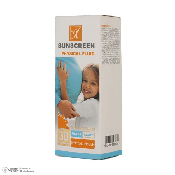 فلوئید ضد آفتاب بی رنگ مای +SPF30 مدل Hypoallergen مناسب انوع پوست حجم 50 میلی لیتر