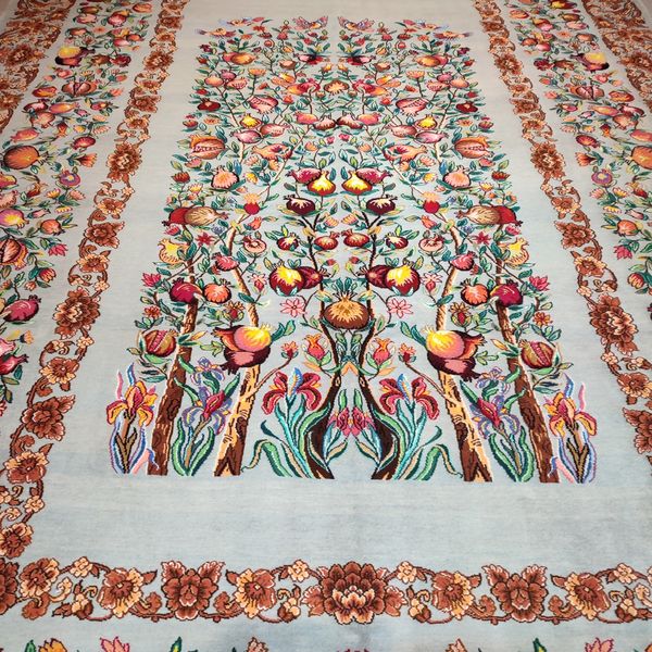 فرش دستباف شش متری طرح باغ انار مدل AA یک جفت