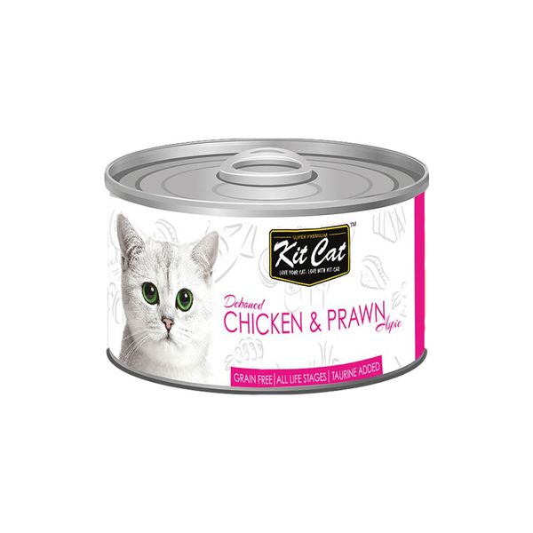 کنسرو غذای گربه کیت کت مدل مرغ و میگو پراون وزن 80 گرم