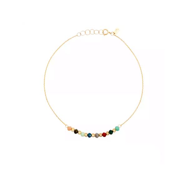 دستبند طلا 18 عیار زنانه روبی آرت گالری مدل زنجیر و مروارید